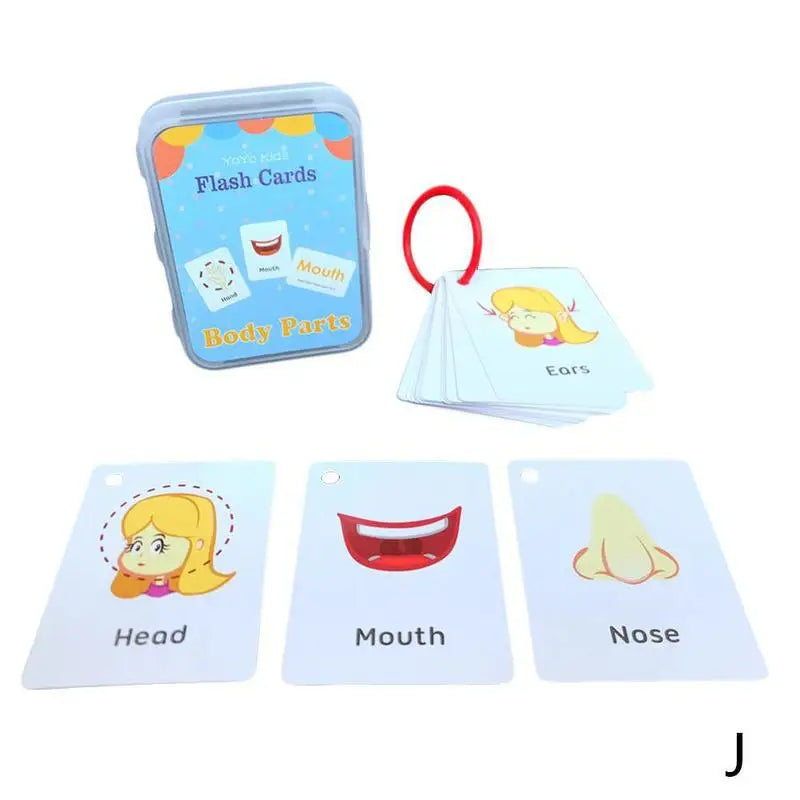Learning Flashcards ABC Numbers Fruit Animal Body Educational Toys Classroom Aids Montessori Autism English Words Card for Kids - LearnPlay Labs