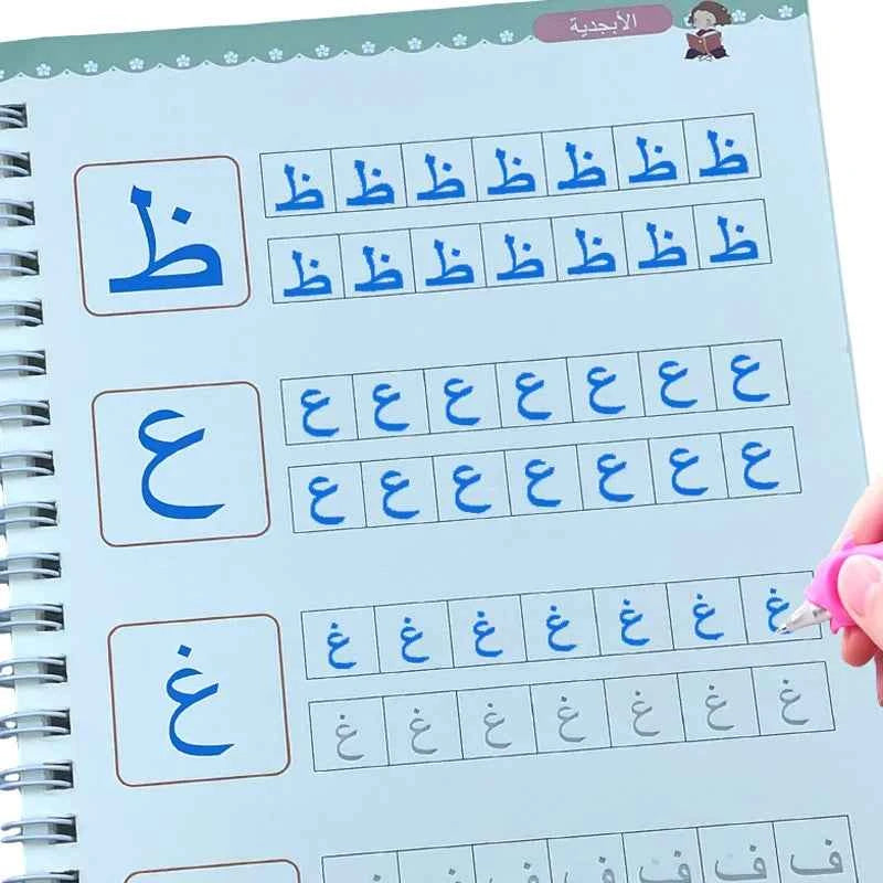Easy Write 3D Arabic Calligraphy Book Reusable Handwriting Groove Magic Practice Copybook With Pen Writing Exercise Book Student