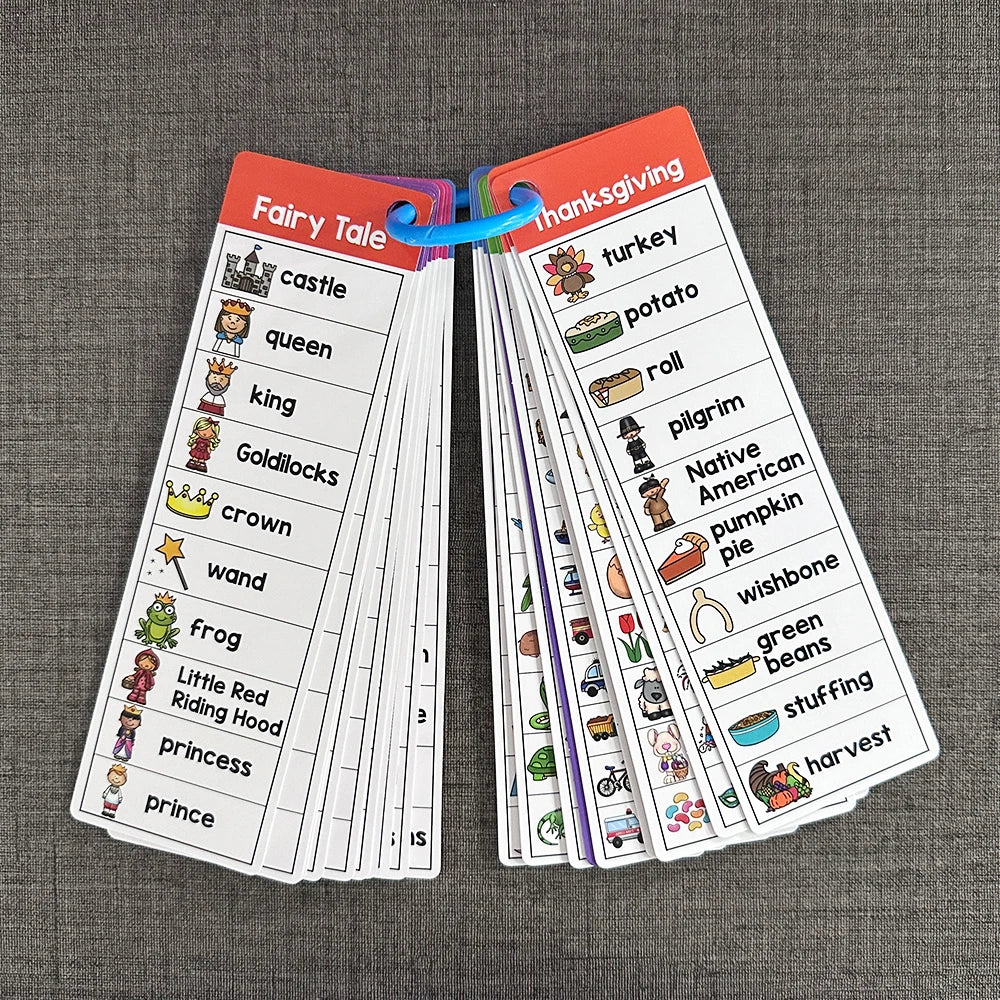 40 Themes Writing Center Word Lists Cards Sight Words Vocabulary Building Kids Montessori Learning Flash Cards Teaching Aids - LearnPlay Labs