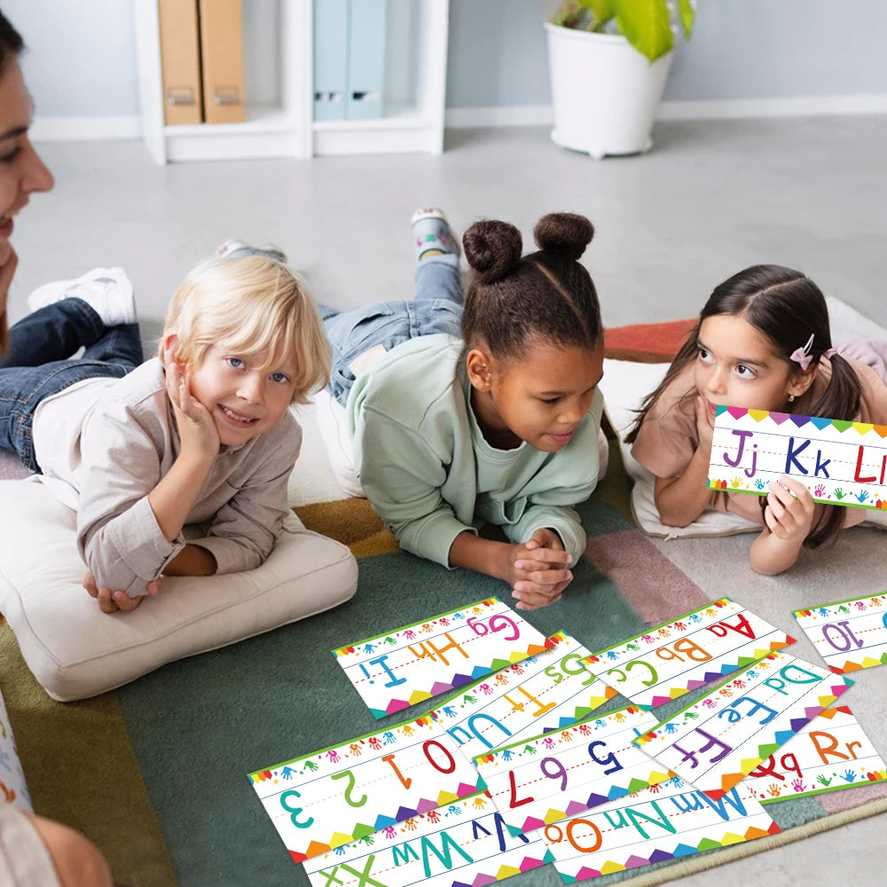 Letter & Number Learning Flash Cards Kindergarten Bulletin Board Strips Set Classroom Decorations Learning Poster Teaching Aids - LearnPlay Labs