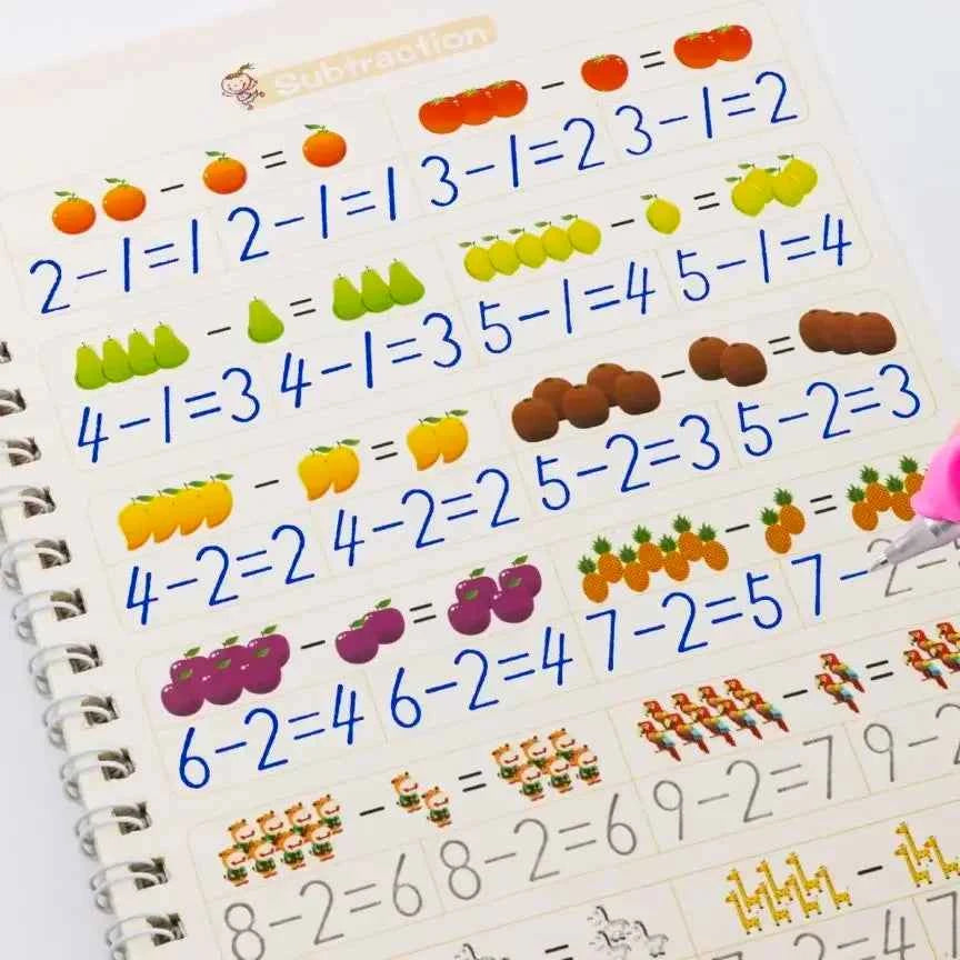 Reusable Learning Alphabet 3D Calligraphy Copybook Math German Book Drawing Numbers Education for Kids Practice Toy Gifts