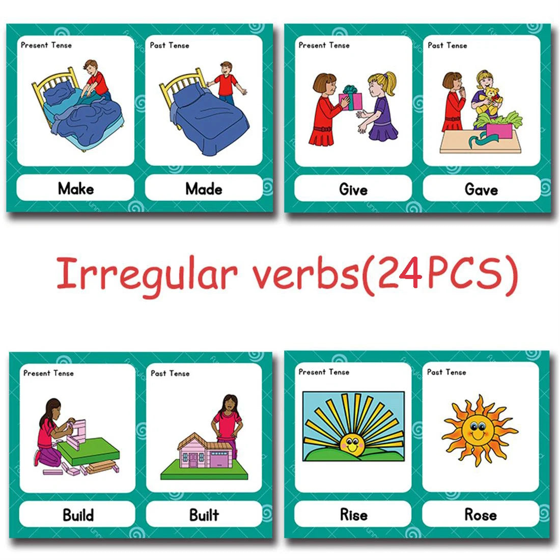 70 Groups Noun English Plurals Kids Montessori English Word Pocket FlashCards Game Learning Educational Toys For Children Games - LearnPlay Labs