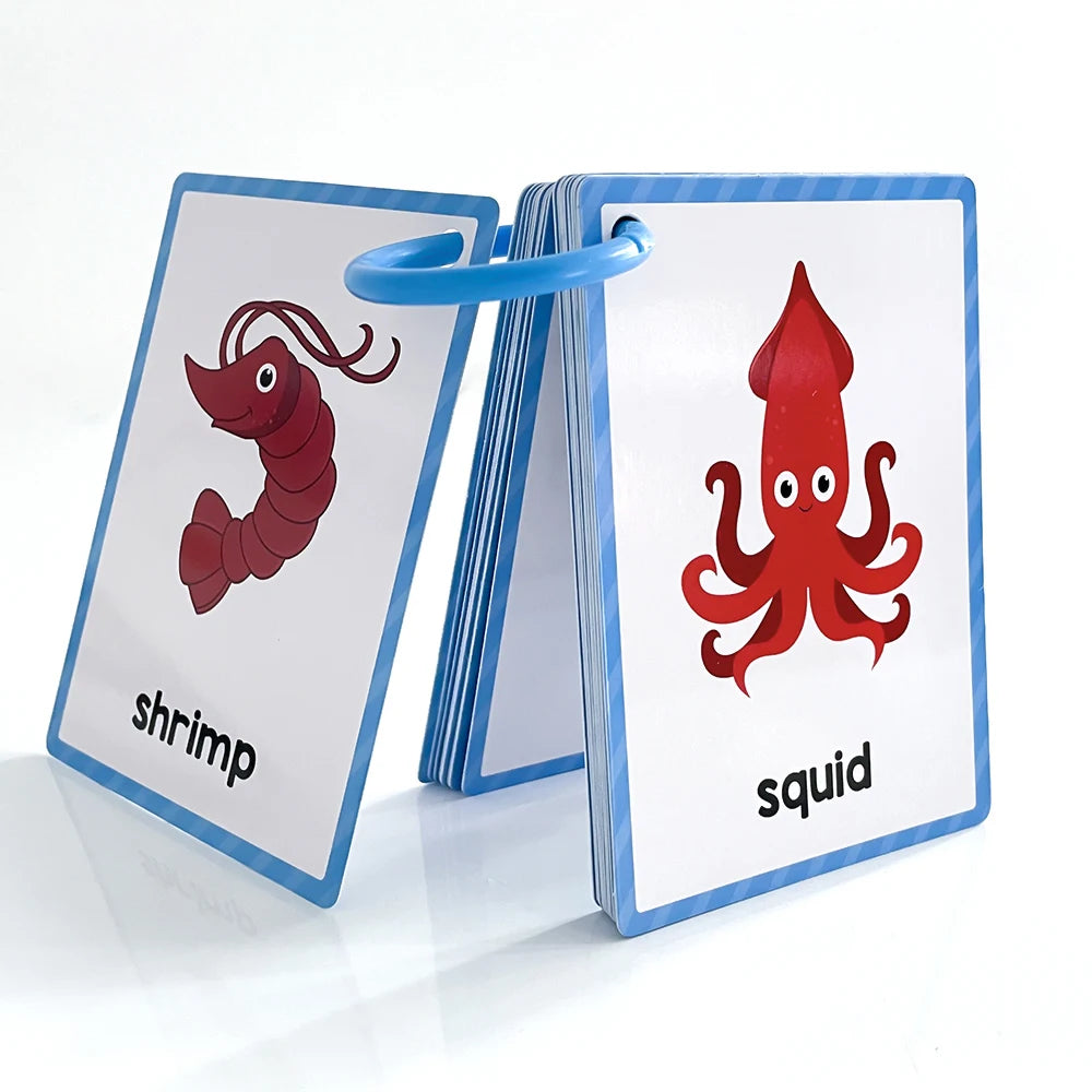 Kids Montessori English Words Learning Card Pocket Flashcards Early Educational Toys Classroom Supplies Teaching Aids - LearnPlay Labs