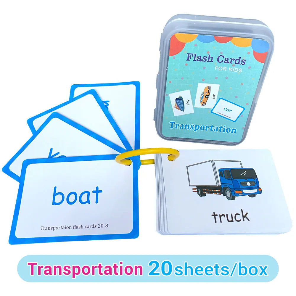 Learning Flashcards ABC Numbers Fruit Animal Body Educational Toys Classroom Aids Montessori Autism English Words Card for Kids - LearnPlay Labs