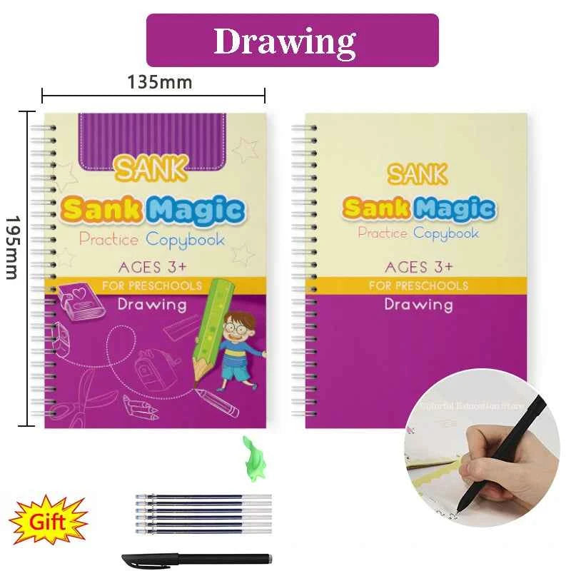 Arabic Calligraphy Reusable 3D Groove Handwriting Children' Notebooks Copybook Magic Practice Copybook Montessori Practise Books