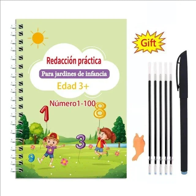Reusable Learning Alphabet 3D Calligraphy Copybook Math German Book Drawing Numbers Education for Kids Practice Toy Gifts