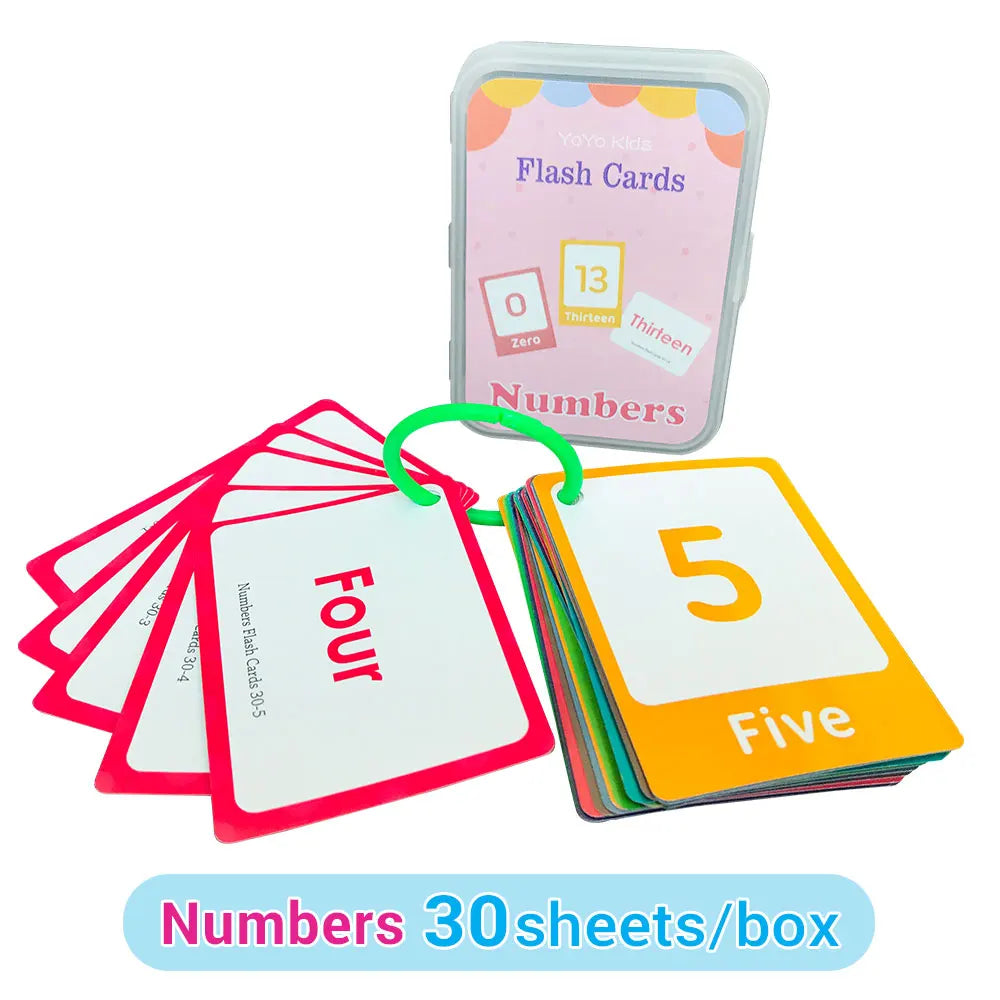 Learning Flashcards ABC Numbers Fruit Animal Body Educational Toys Classroom Aids Montessori Autism English Words Card for Kids