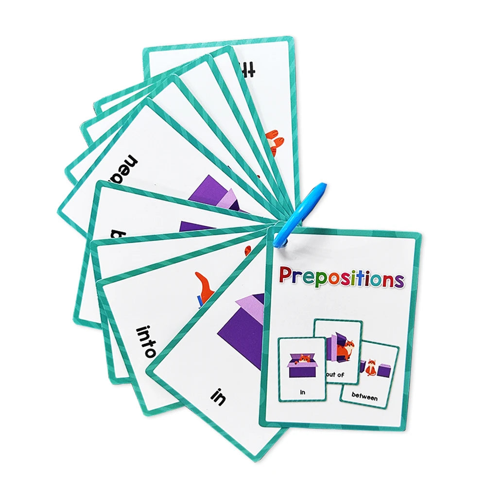 Kids Montessori English Words Learning Card Pocket Flashcards Early Educational Toys Classroom Supplies Teaching Aids