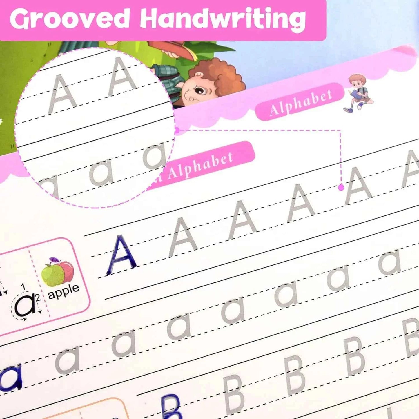Reusable Learning Alphabet 3D Calligraphy Copybook Math German Book Drawing Numbers Education for Kids Practice Toy Gifts