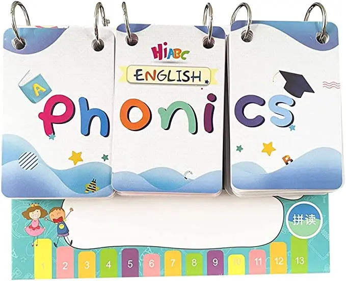 English Phonics Flashcards with 3 Syllable Flips Spelling Flip Cards Kids Educational Learning Toys CVC Sight Words 107 Cards - LearnPlay Labs