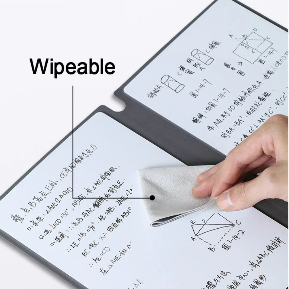 Portable A5 Whiteboard Notebook Erasing Business Whiteboard Notepad Reusable Leather Writing Board Office Accessories
