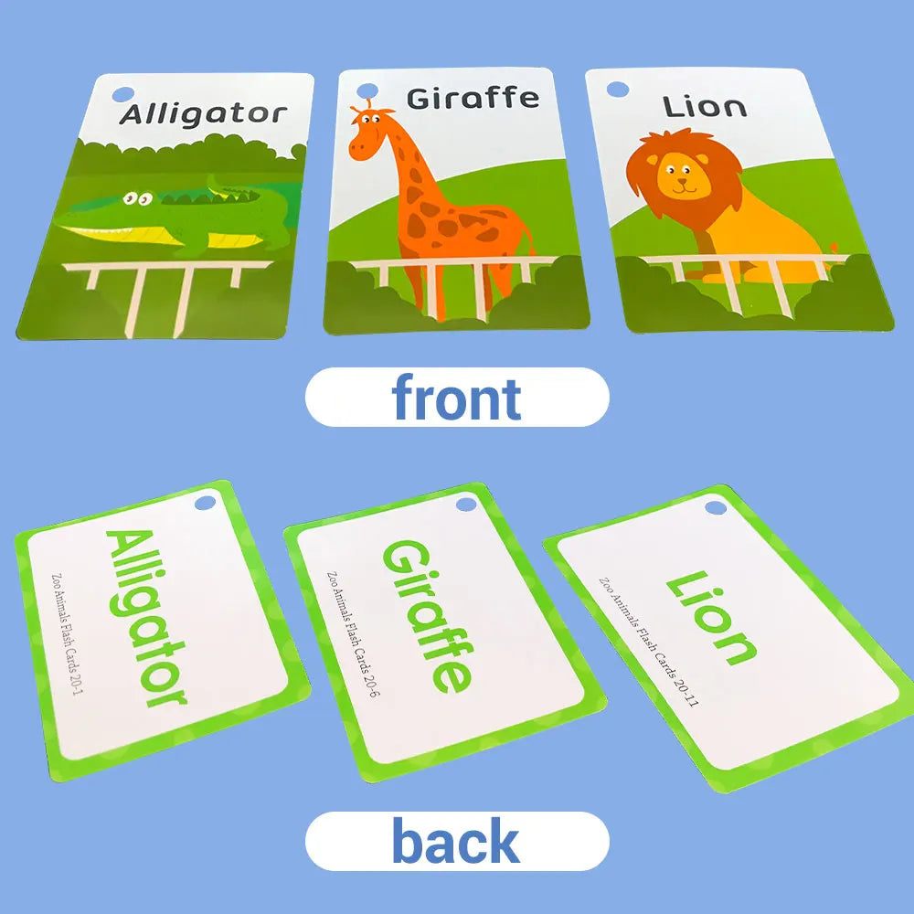 Learning Flashcards ABC Numbers Fruit Animal Body Educational Toys Classroom Aids Montessori Autism English Words Card for Kids - LearnPlay Labs
