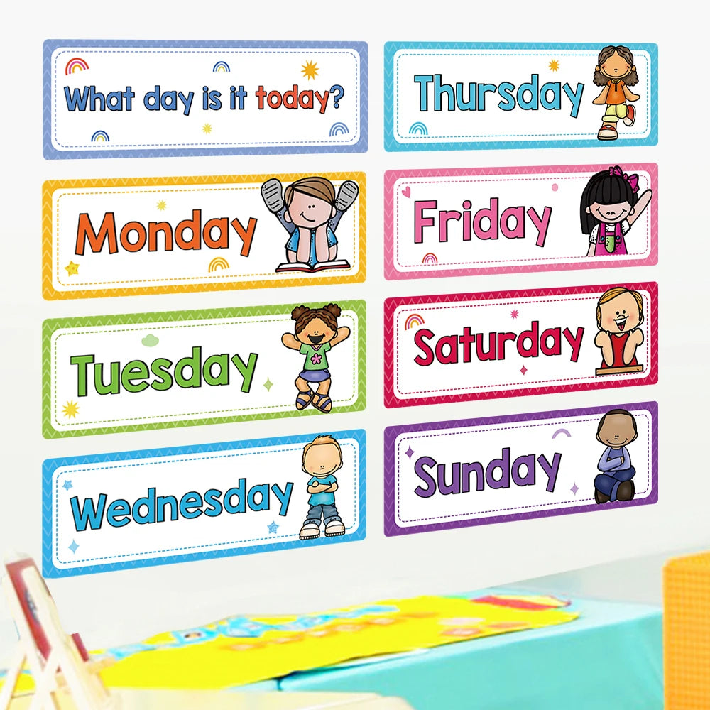 Monthly Headliners Set 12 Months of The Year Day of the Week Headers Monthly Seasonal Week Headers English Words Learning Cards - LearnPlay Labs