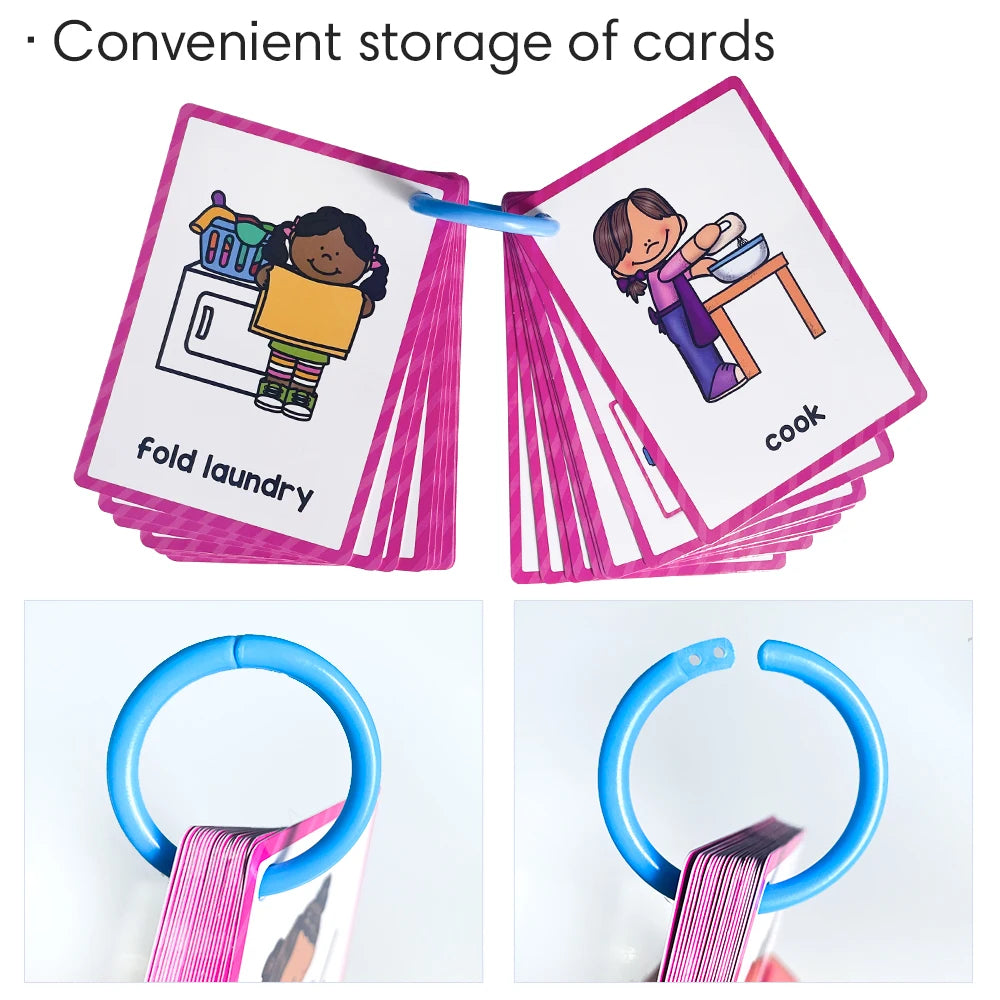 Kids Montessori English Words Learning Card Pocket Flashcards Early Educational Toys Classroom Supplies Teaching Aids - LearnPlay Labs