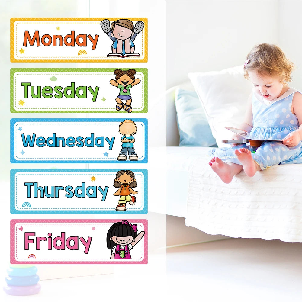 Monthly Headliners Set 12 Months of The Year Day of the Week Headers Monthly Seasonal Week Headers English Words Learning Cards - LearnPlay Labs