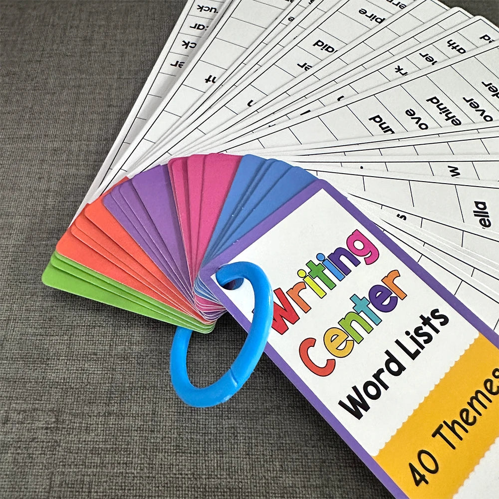 40 Themes Writing Center Word Lists Cards Sight Words Vocabulary Building Kids Montessori Learning Flash Cards Teaching Aids - LearnPlay Labs