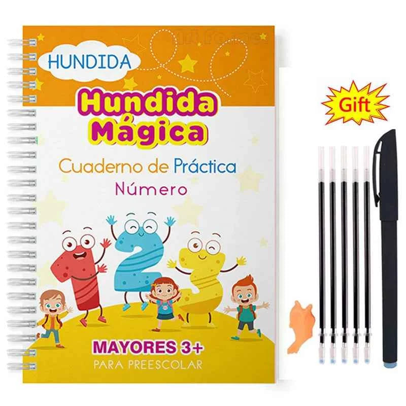 Spanish Calligraphy for Children Mathematics Free Shipping Magic Book Montessori Books Kids Learning Notebook Drawing Copy book