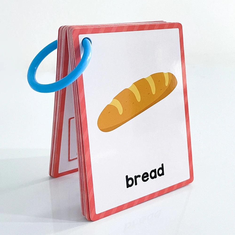 Kids Montessori English Words Learning Card Pocket Flashcards Early Educational Toys Classroom Supplies Teaching Aids