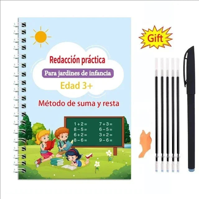 Reusable Learning Alphabet 3D Calligraphy Copybook Math German Book Drawing Numbers Education for Kids Practice Toy Gifts
