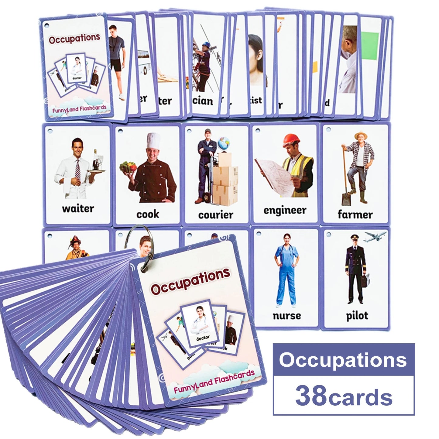 Kids Montessori Educativos Children Fun English Word FlashCards Baby Learning Educational English Card Table Game Puzzle CARDS - LearnPlay Labs