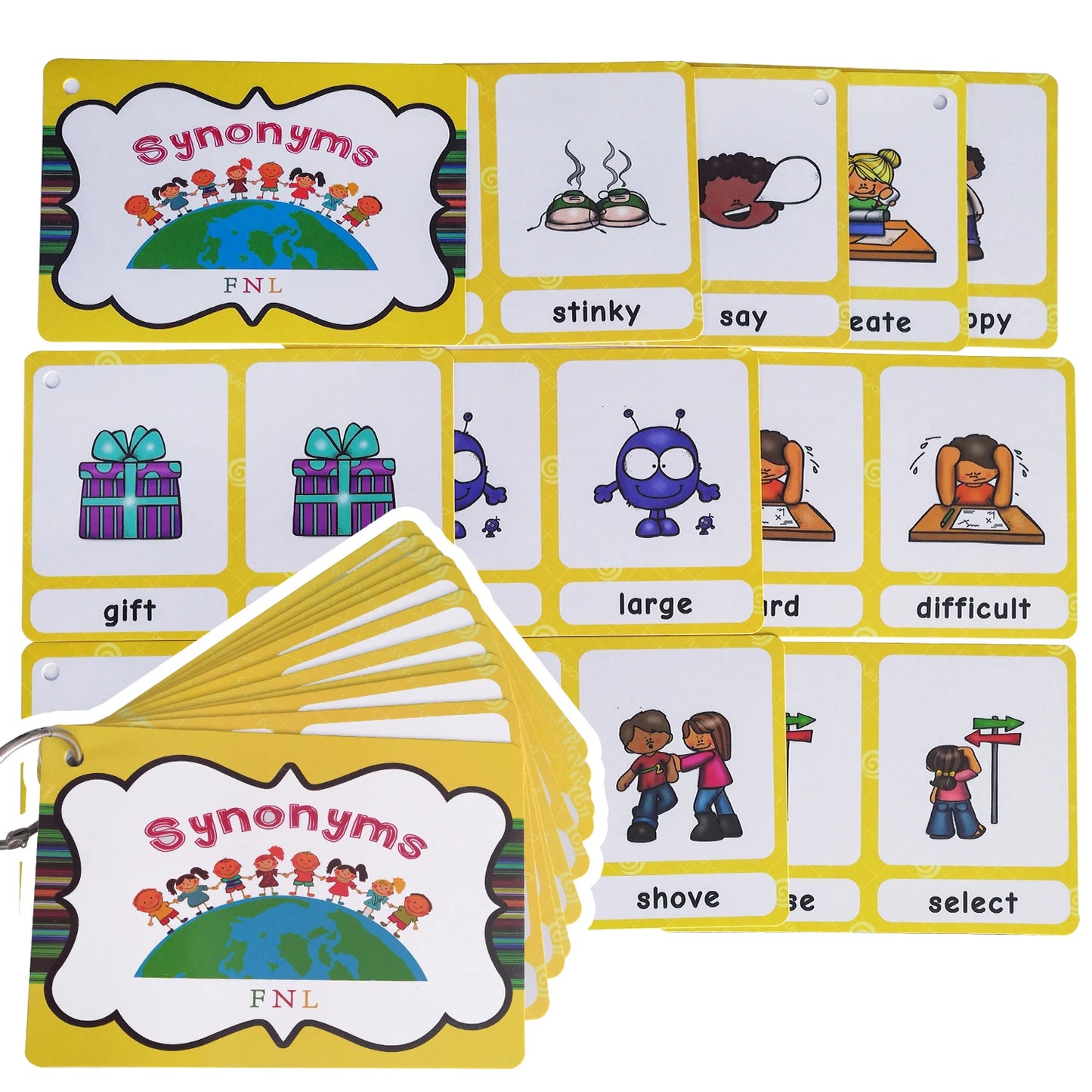 Synonyms Antonyms English Word Learning Card Flashcards Games Puzzles for Kids Children Baby Juguetes Educativos Toys Kids Game - LearnPlay Labs