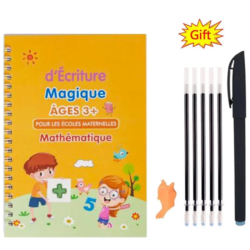 Reusable Learning Alphabet 3D Calligraphy Copybook Math German Book Drawing Numbers Education for Kids Practice Toy Gifts