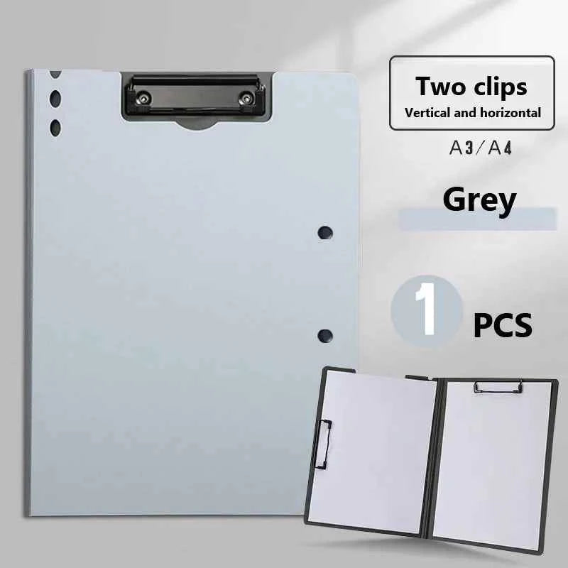 Double Clip Thickened File Folder With Writing Pad Office Multi-Functional PP Material Clipboard Organizers Desk Organizer