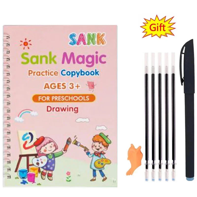 Reusable Learning Alphabet 3D Calligraphy Copybook Math German Book Drawing Numbers Education for Kids Practice Toy Gifts