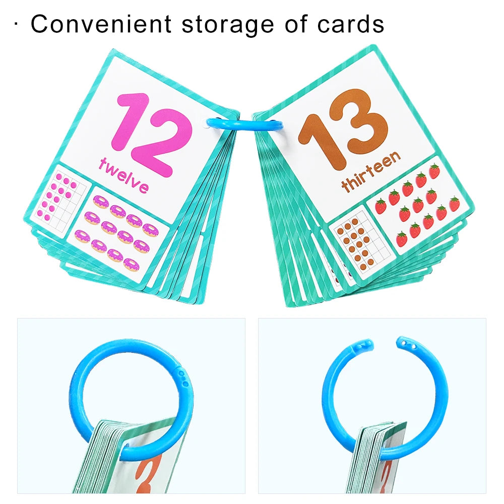 Kids Montessori English Words Learning Card Pocket Flashcards Early Educational Toys Classroom Supplies Teaching Aids - LearnPlay Labs