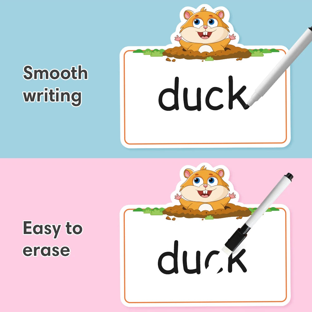 Kids Montessori Learning English Words Card Pocket Flash Cards Early Educational Toys For Children Classroom Supplies Gift - LearnPlay Labs
