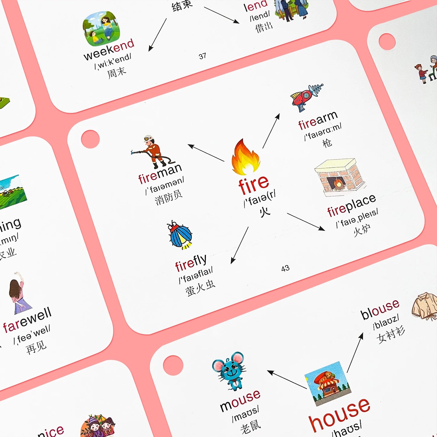 English Root Flashcards with Chinese Translate Affixes Vocabulary Mind Map Quick Memory Learning Cards for Primary School Aids - LearnPlay Labs