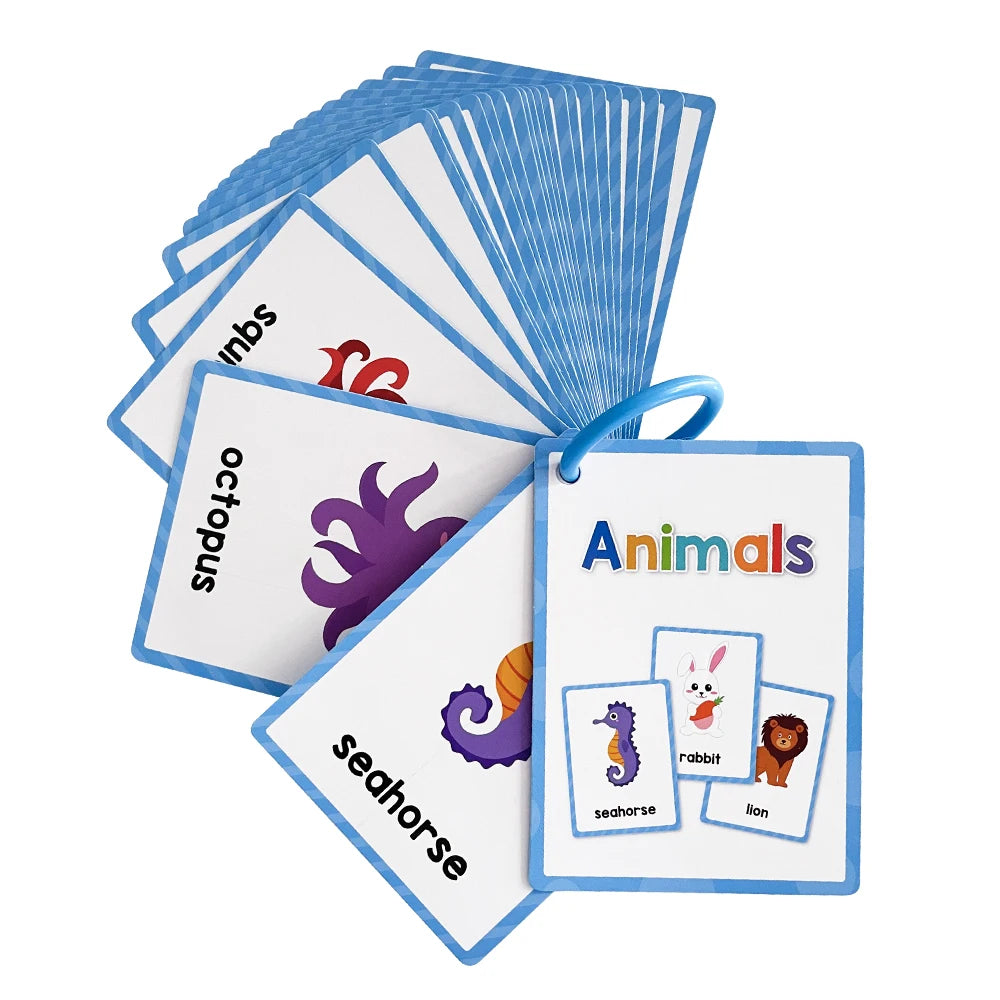 Kids Montessori English Words Learning Card Pocket Flashcards Early Educational Toys Classroom Supplies Teaching Aids - LearnPlay Labs