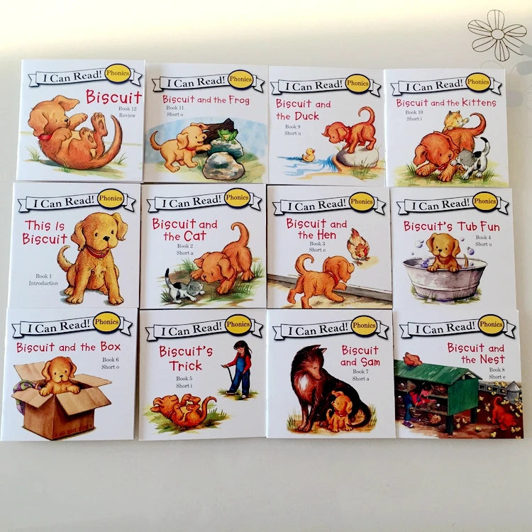 12 Books/Set I Can Read English Picture Story Educational Booklets Learning Toys for Children Phonics Sight Words Kids Gift