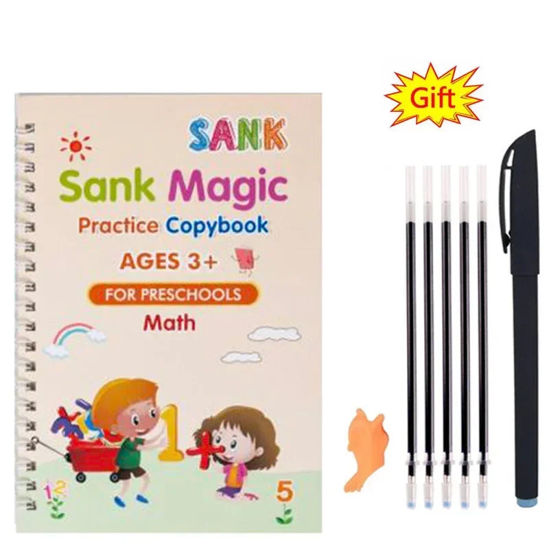 Reusable Learning Alphabet 3D Calligraphy Copybook Math German Book Drawing Numbers Education for Kids Practice Toy Gifts