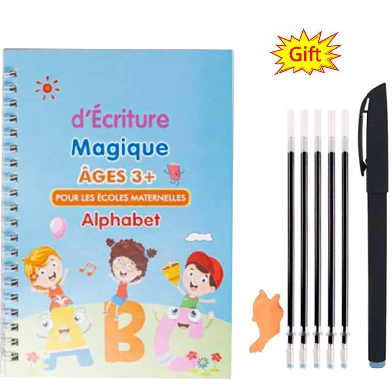 Reusable Learning Alphabet 3D Calligraphy Copybook Math German Book Drawing Numbers Education for Kids Practice Toy Gifts