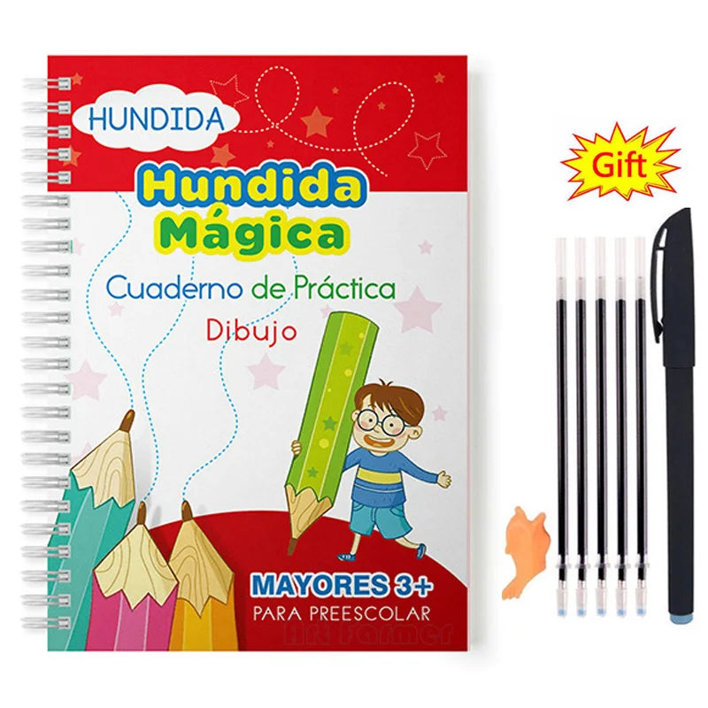 Spanish Magic Books Learning Numbers In Spanish Lettering for Children Reusable Magic Practice Copybook Montessori Writing Set