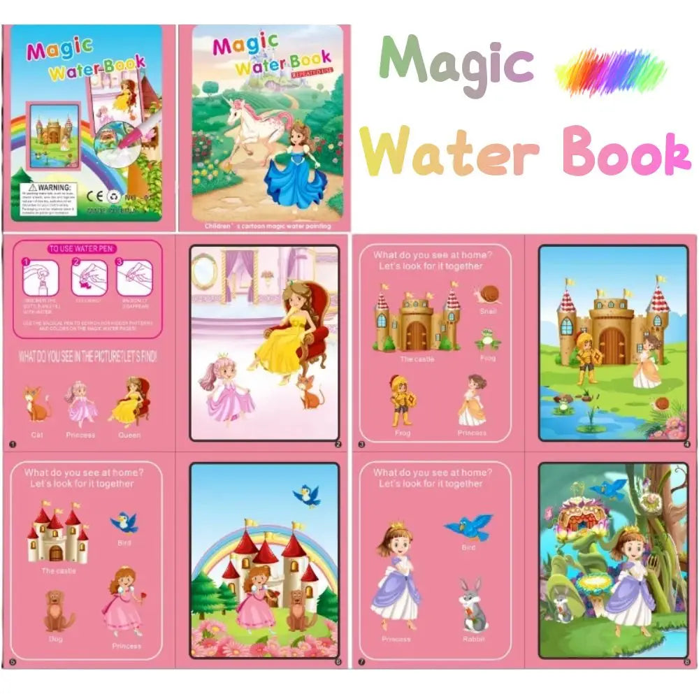 Early Education Toys for Kids Child education Reusable Coloring Book Magic Water Drawing Book Painting Drawing Toys Sensory gril - LearnPlay Labs
