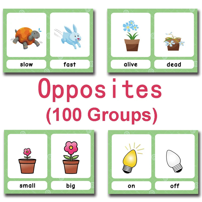 Synonyms Antonyms English Word Learning Card Flashcards Games Puzzles for Kids Children Baby Juguetes Educativos Toys Kids Game - LearnPlay Labs