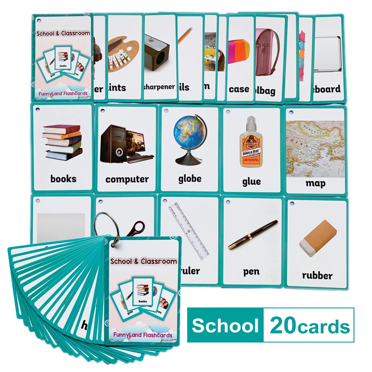 Kids Montessori Educativos Children Fun English Word FlashCards Baby Learning Educational English Card Table Game Puzzle CARDS - LearnPlay Labs