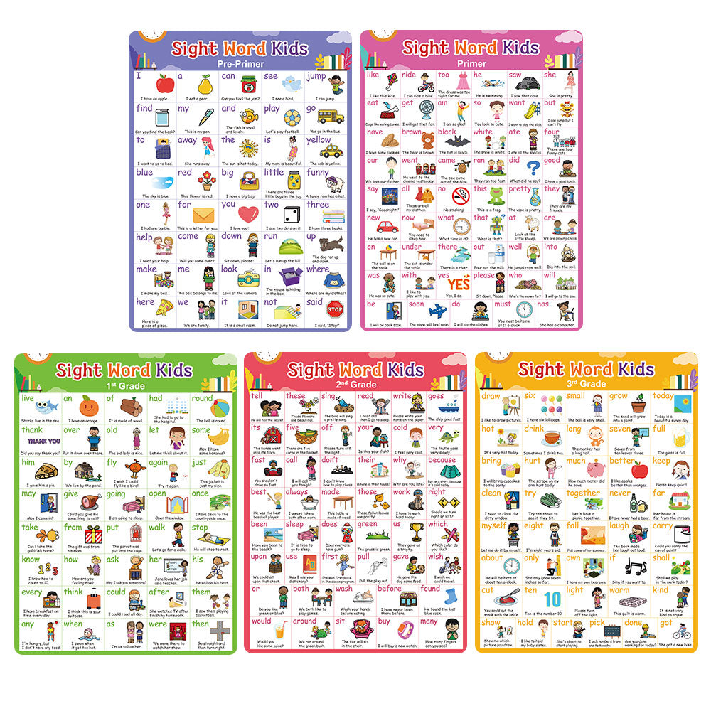 220 English Sight Words Poster Kids Learning Card Homeschool Educational Classroom Supplies Decora School Posters Flashcards - LearnPlay Labs