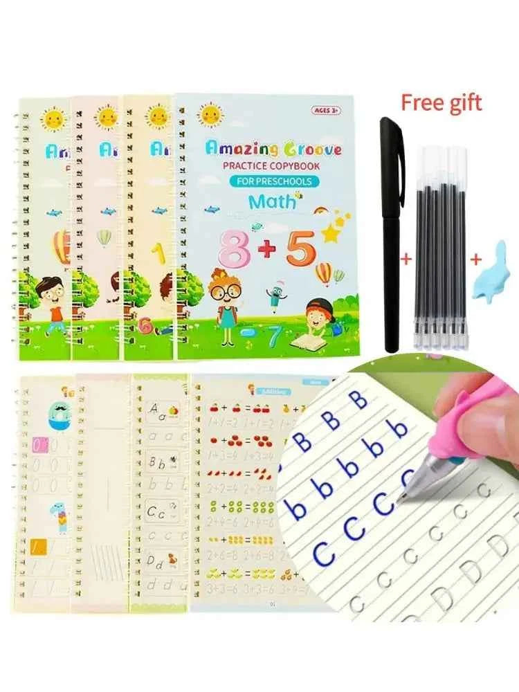 Copy Book Magic Practice Children's Book Reusable Free Wipe Children's Toys Writing Stickers English Copy Book Practice Parent