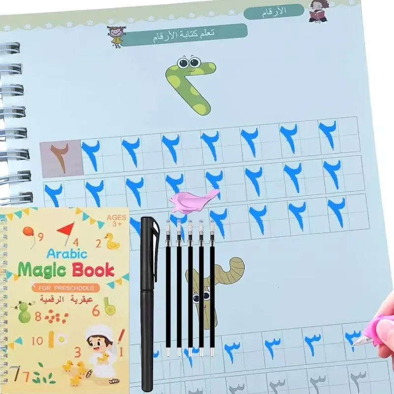 Reusable Learning Alphabet 3D Calligraphy Copybook Math German Book Drawing Numbers Education for Kids Practice Toy Gifts