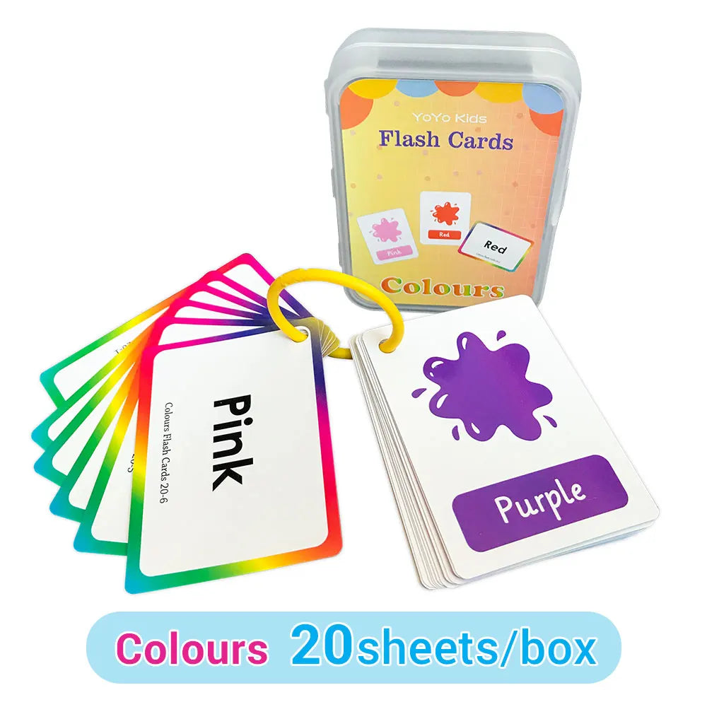 Learning Flashcards ABC Numbers Fruit Animal Body Educational Toys Classroom Aids Montessori Autism English Words Card for Kids