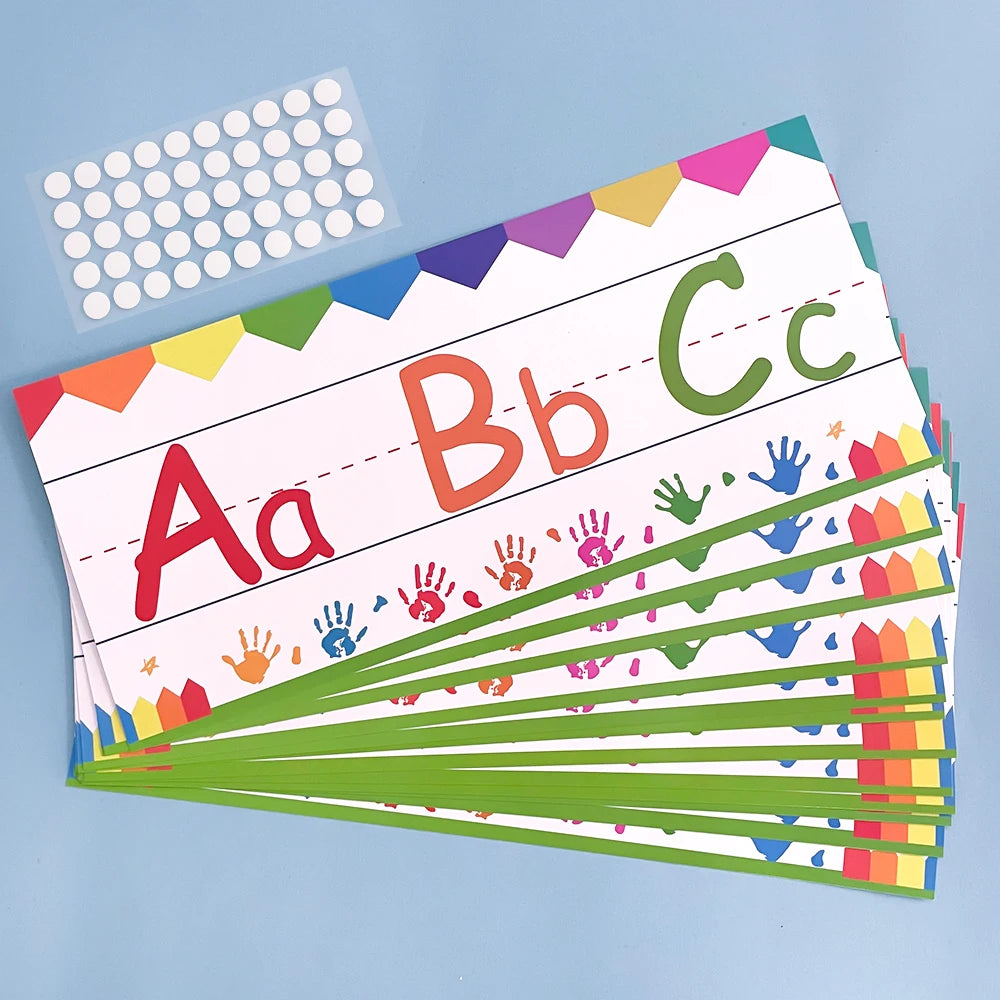 Letter & Number Learning Flash Cards Kindergarten Bulletin Board Strips Set Classroom Decorations Learning Poster Teaching Aids - LearnPlay Labs