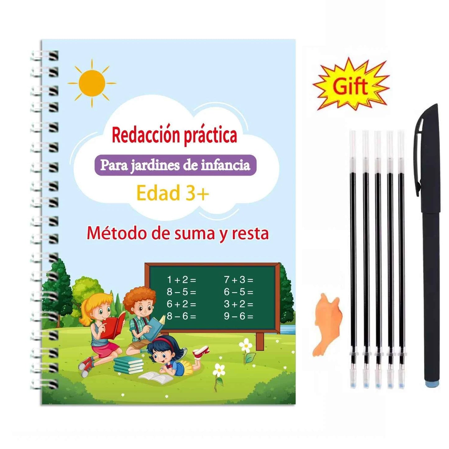 Reusable Learning Alphabet 3D Calligraphy Copybook Math German Book Drawing Numbers Education for Kids Practice Toy Gifts