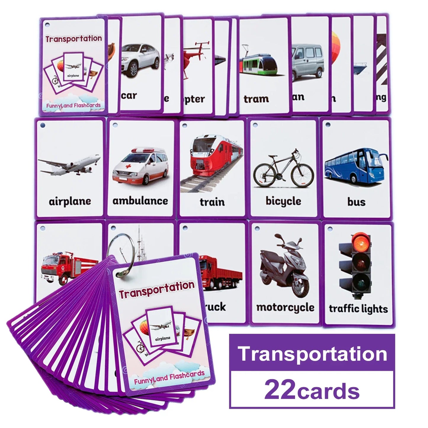 Kids Montessori Learning English Words Card Pocket Flash Cards Early Educational Toys For Children Classroom Supplies Gift - LearnPlay Labs