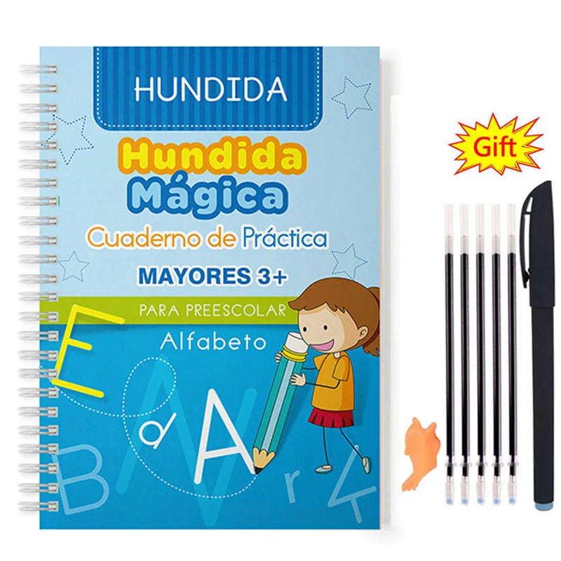 Spanish Magic Books Learning Numbers In Spanish Lettering for Children Reusable Magic Practice Copybook Montessori Writing Set