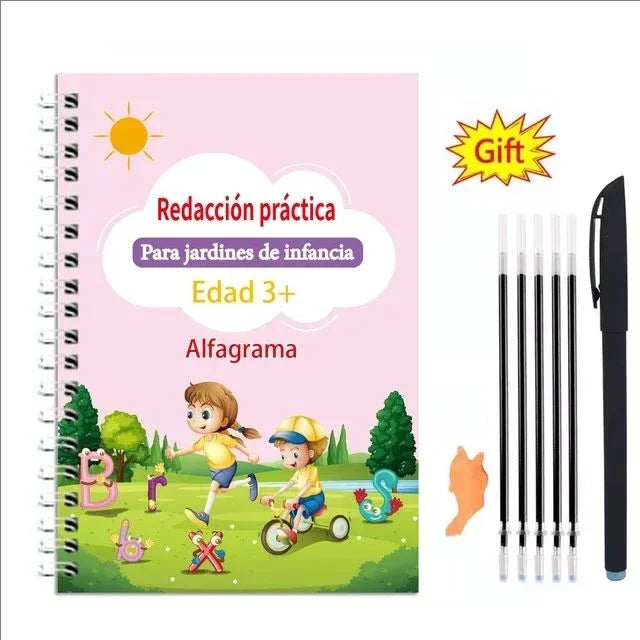 Reusable Learning Alphabet 3D Calligraphy Copybook Math German Book Drawing Numbers Education for Kids Practice Toy Gifts