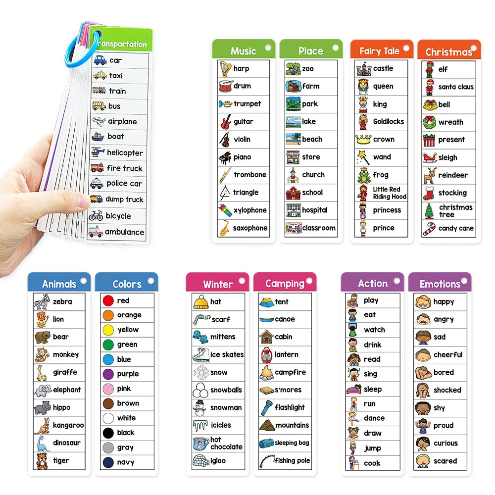 40 Themes Writing Center Word Lists Cards Sight Words Vocabulary Building Kids Montessori Learning Flash Cards Teaching Aids - LearnPlay Labs