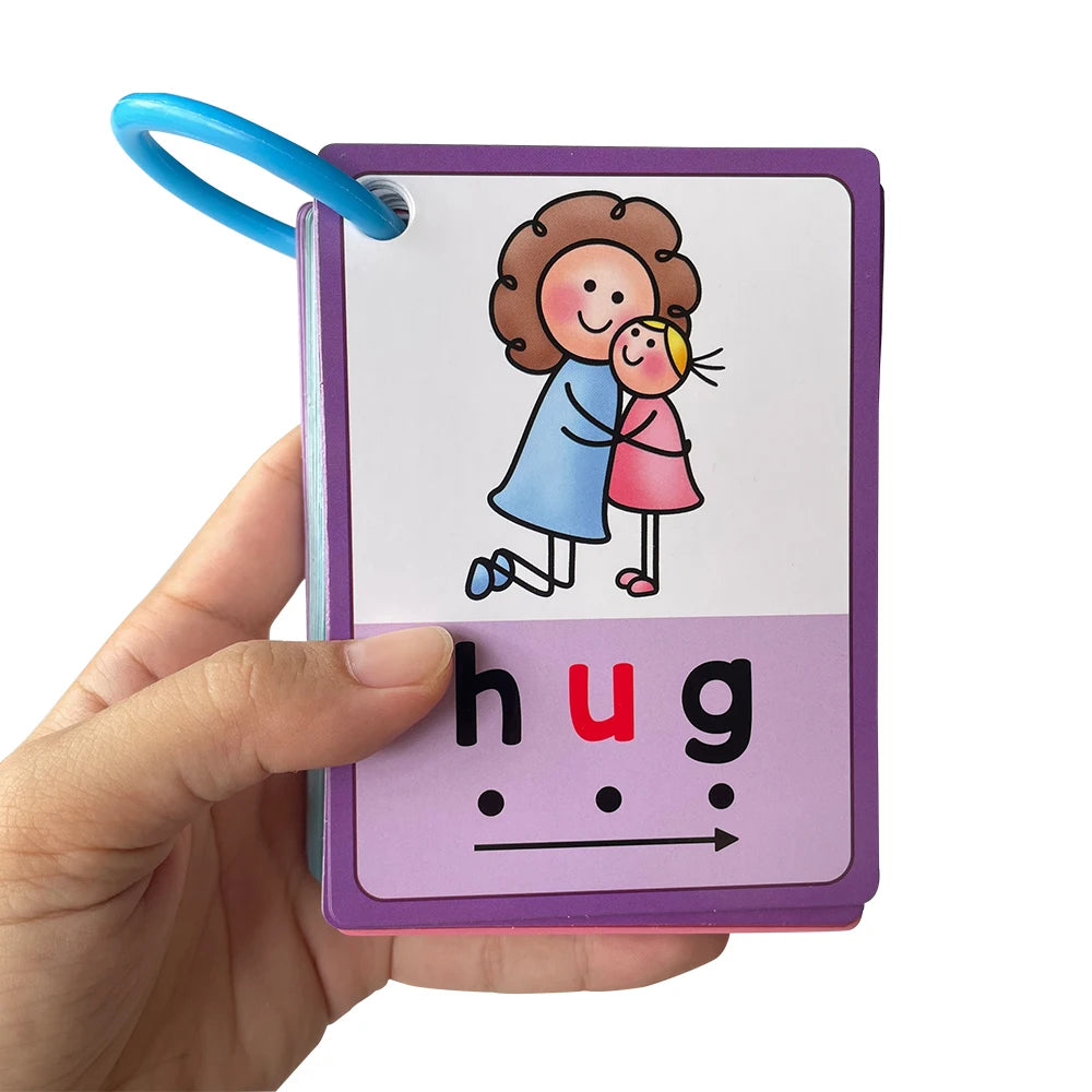 Montessori CVC Flashcards Short Vowel Word English Cards CVC Beginning Phonics Word Builders Toddler Learning Toys 130 Words - LearnPlay Labs